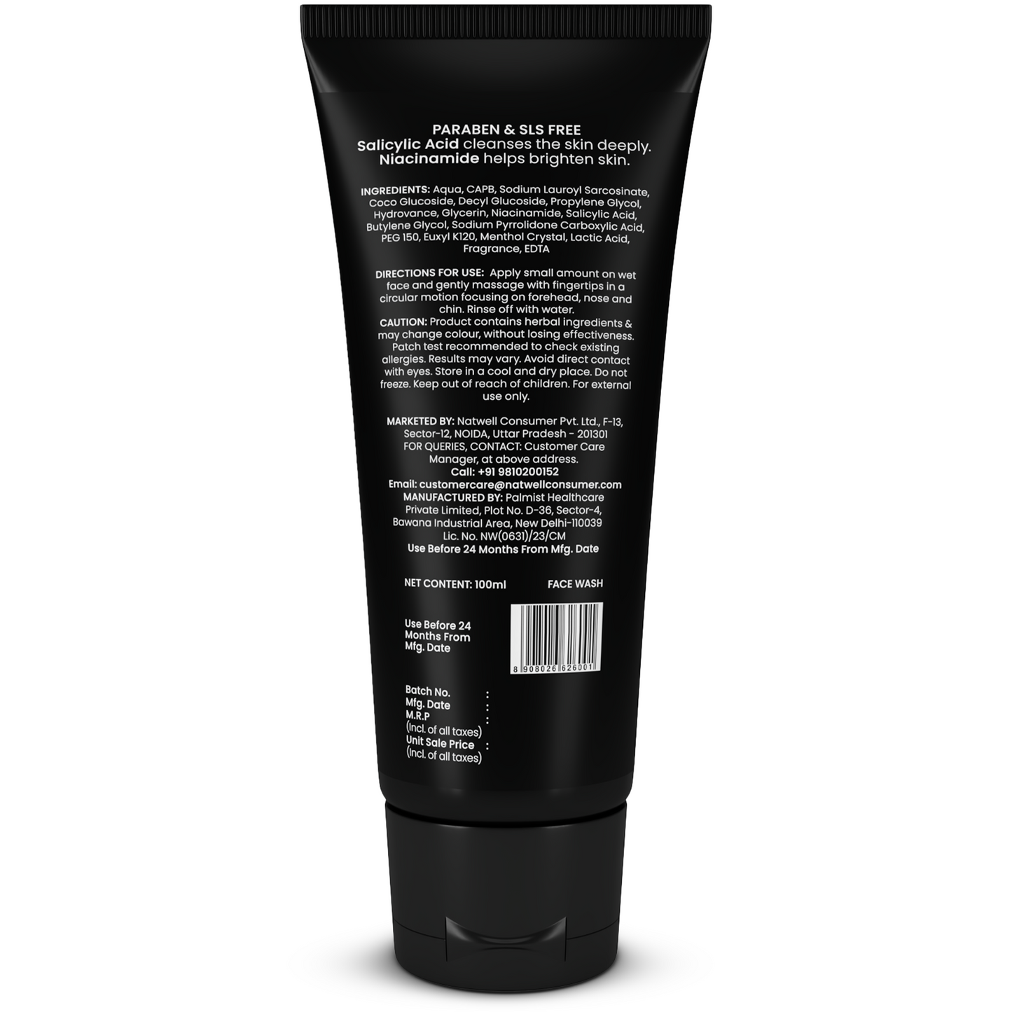 Manhaven Sports Face Wash, with Salicylic Acid & Niacinamide
